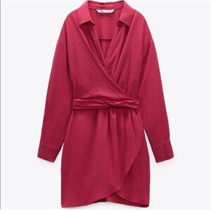 Zara Wrap Dress Long Sleeve Button DownSize Large